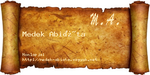 Medek Abiáta névjegykártya